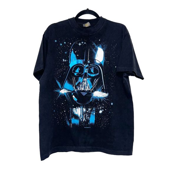 Vintage 90s Keehn Scenes Black Darth Vader Tee Mens Size L - Picture 1 of 5